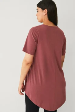 Ellos Plus collection Tunika med v-hals Rosa Clearance
