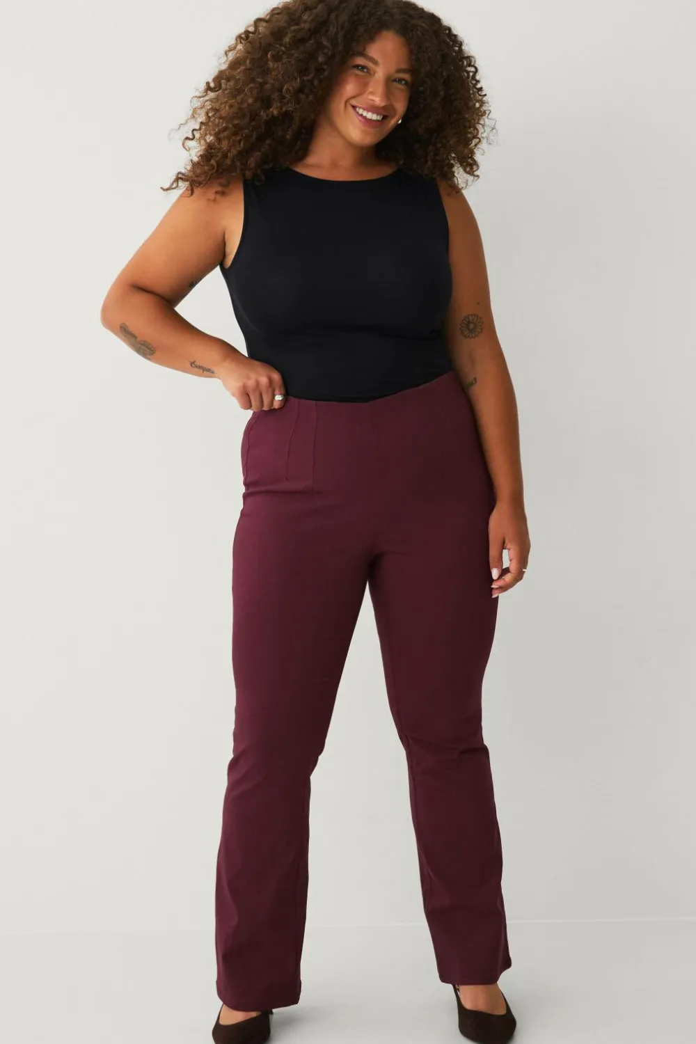 Ellos Plus collection Bootcut-bukser vinrød Outlet