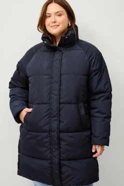 Ellos Plus collection Foret frakke med skorstenskrave Blå New