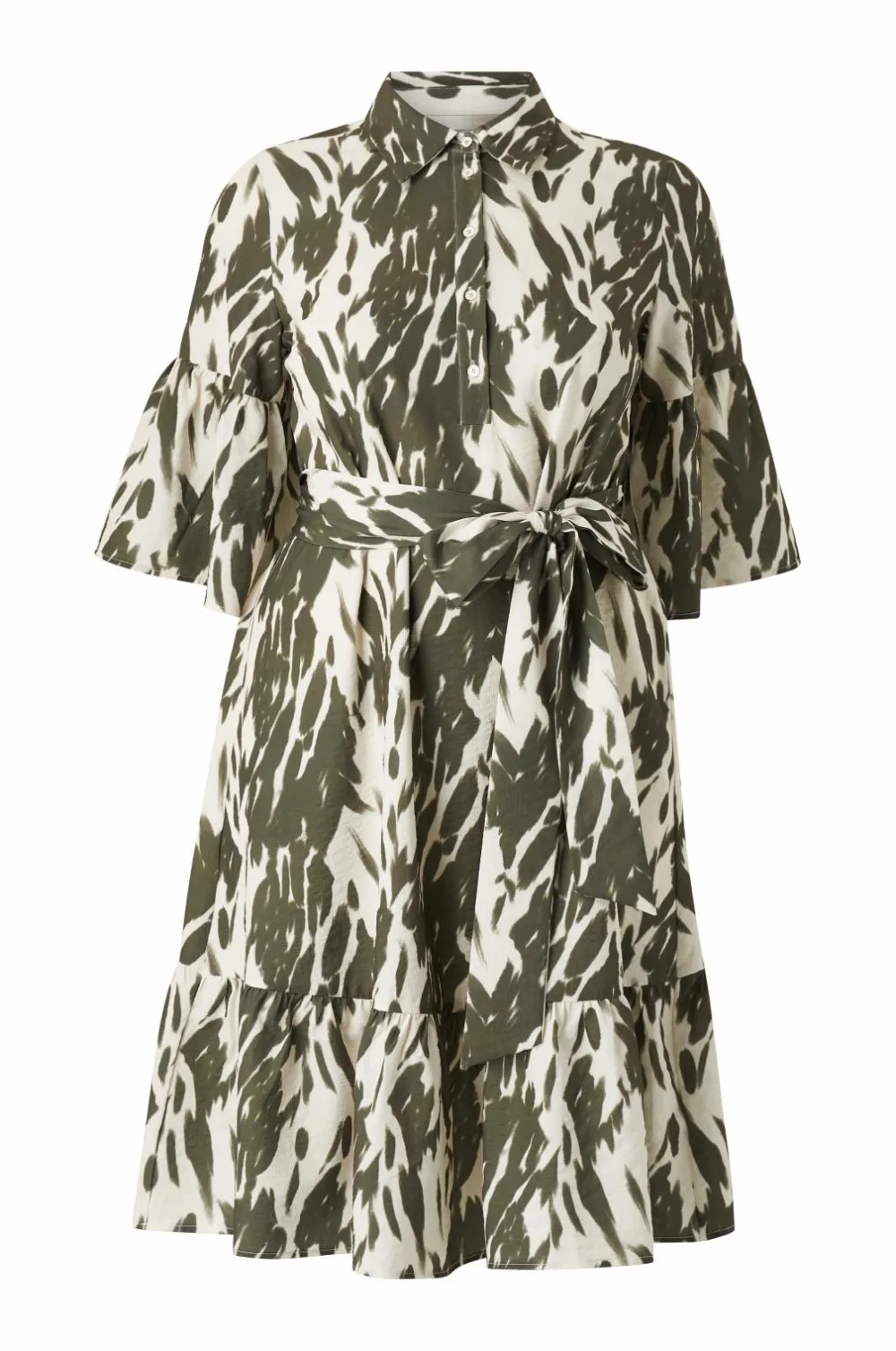 Ellos Plus collection Kjole Alexandra Grøn/creme Discount