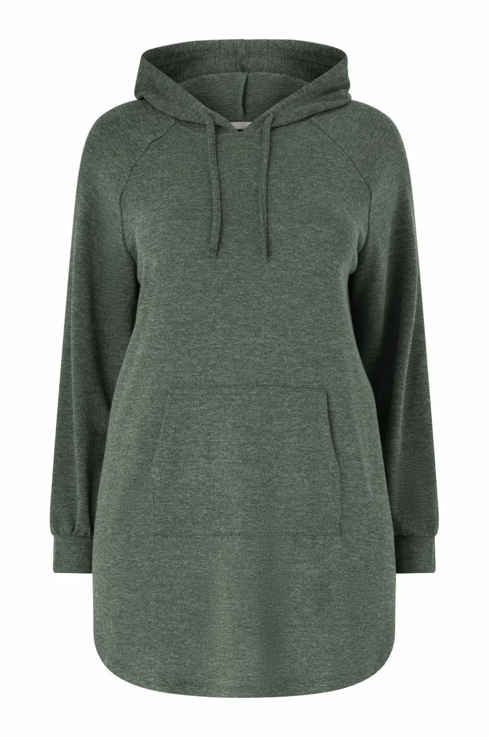 Ellos Sweatshirts & Hoodies>Plus collection Lang sweatshirt med hætte mørkegrøn
