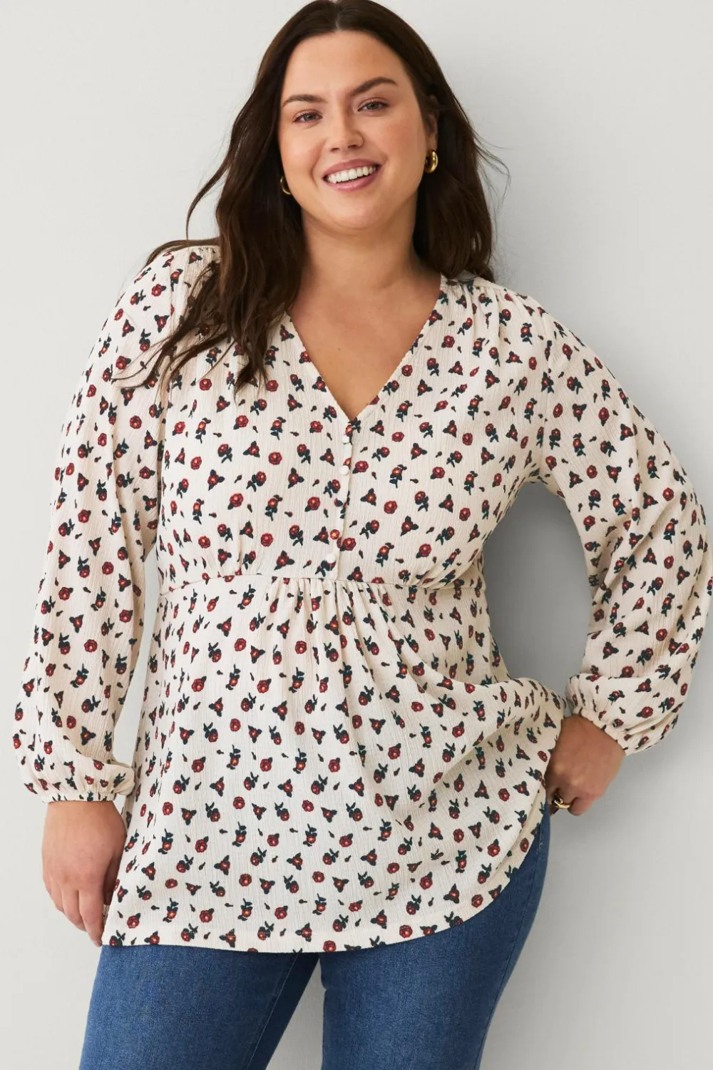 Ellos Tunikaer|Toppe & Tank-Toppe>Plus collection Tunika med V-hals