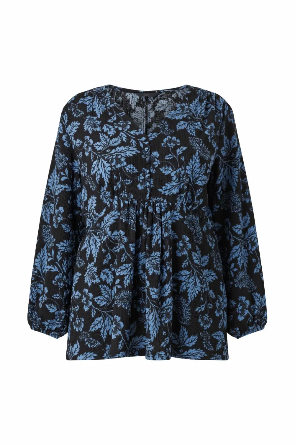 Ellos Tunikaer|Toppe & Tank-Toppe>Plus collection Tunika med V-hals Blåblomstret