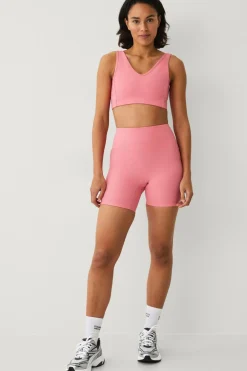 Ellos Træningstøj|Træningstøj>STUDIO Sports-bh V-neck Structure Klar rosa