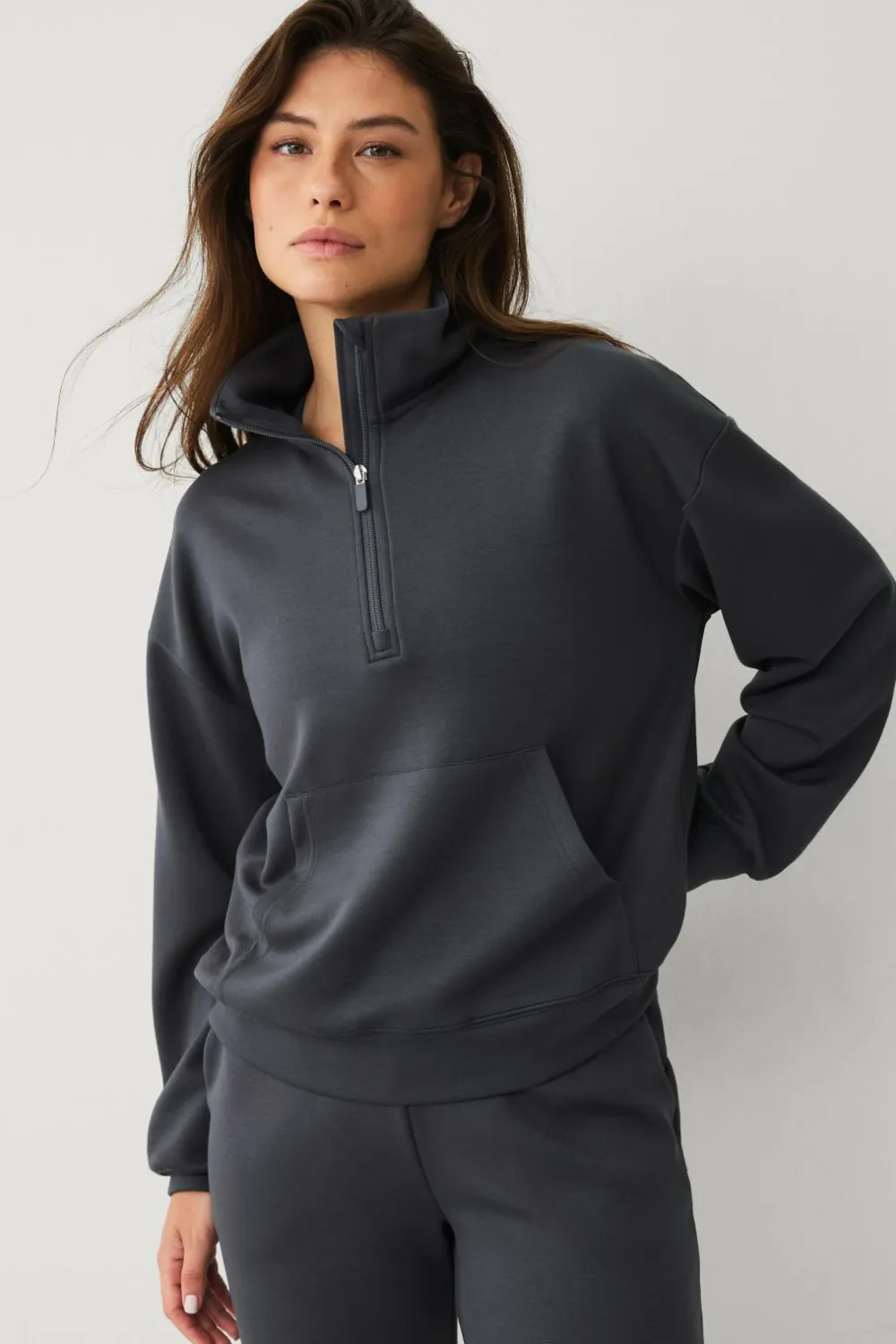 Ellos Træningstøj|Træningstøj>STUDIO Sweatshirt Tech Sweat Halfzip Mørkegrå