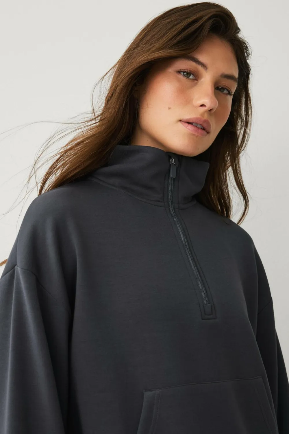 Ellos Træningstøj|Træningstøj>STUDIO Sweatshirt Tech Sweat Halfzip Mørkegrå