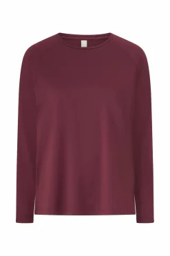Ellos STUDIO Træningstop Loose Top Core LS vinrød Clearance