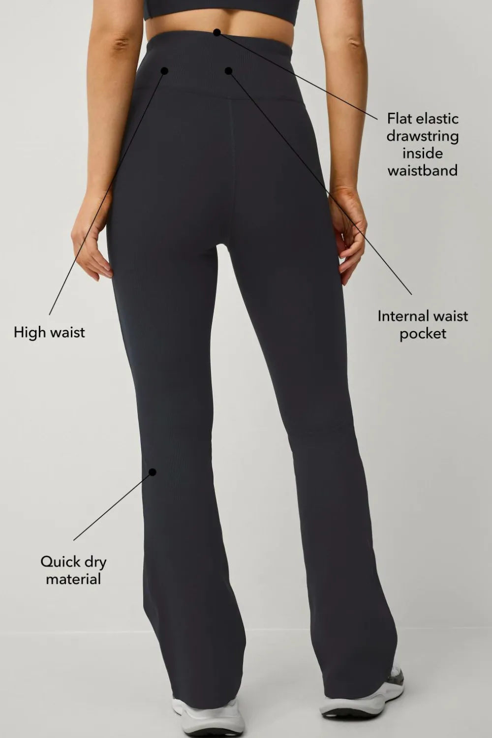 Ellos Træningstøj|Træningstøj>STUDIO Træningstights Flare Structure Tights Sort