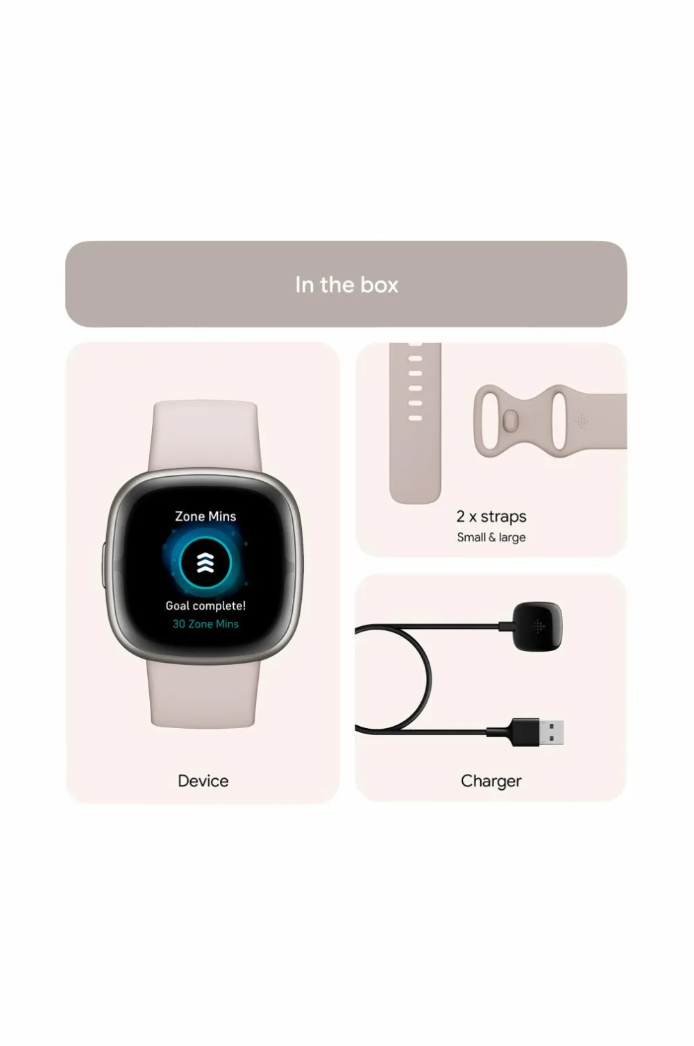 Fitbit Ure|Ure>Sense 2, Lunar White/Platinum
