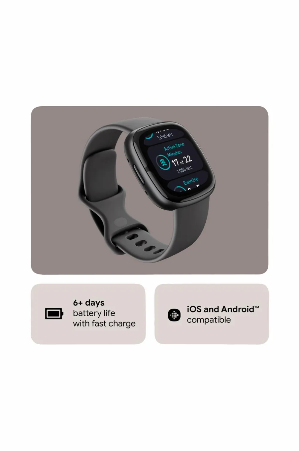 Fitbit Ure|Ure>Sense 2, Shadow Grey/Graphite