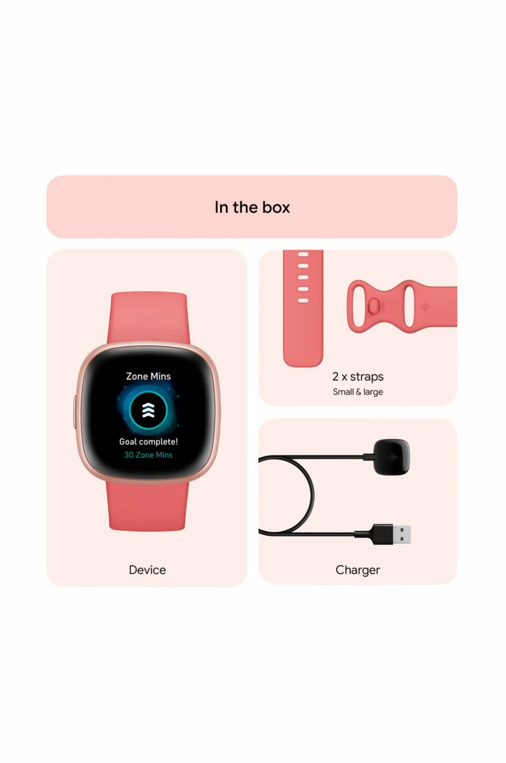 Fitbit Ure|Ure>Versa 4, Pink Sand/Copper Rose
