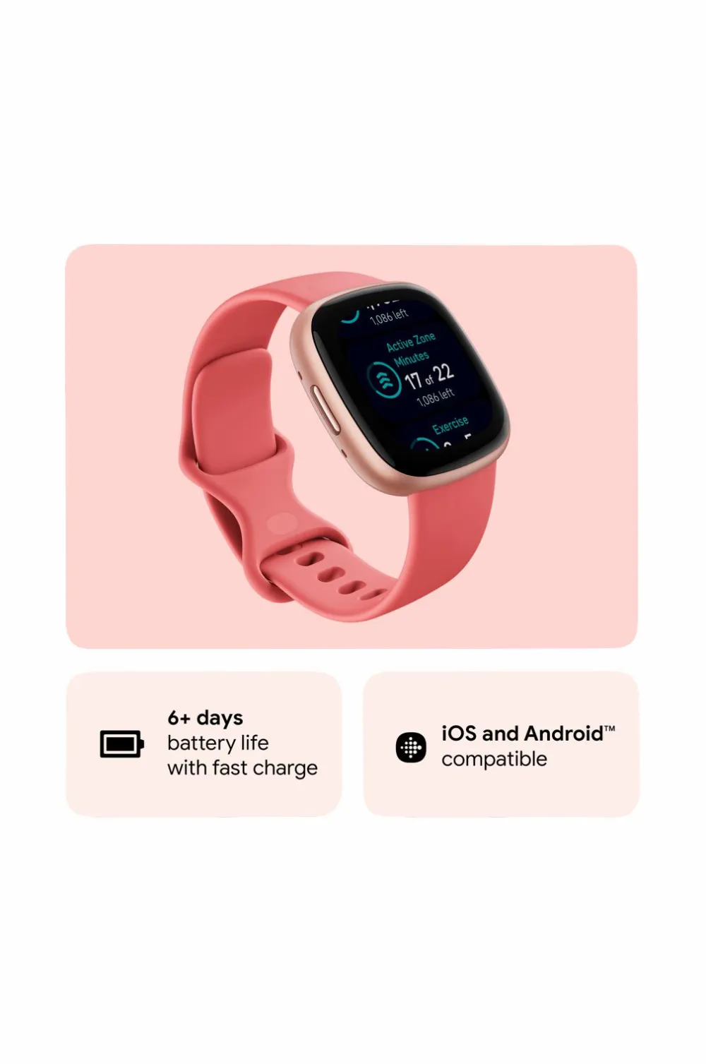 Fitbit Ure|Ure>Versa 4, Pink Sand/Copper Rose