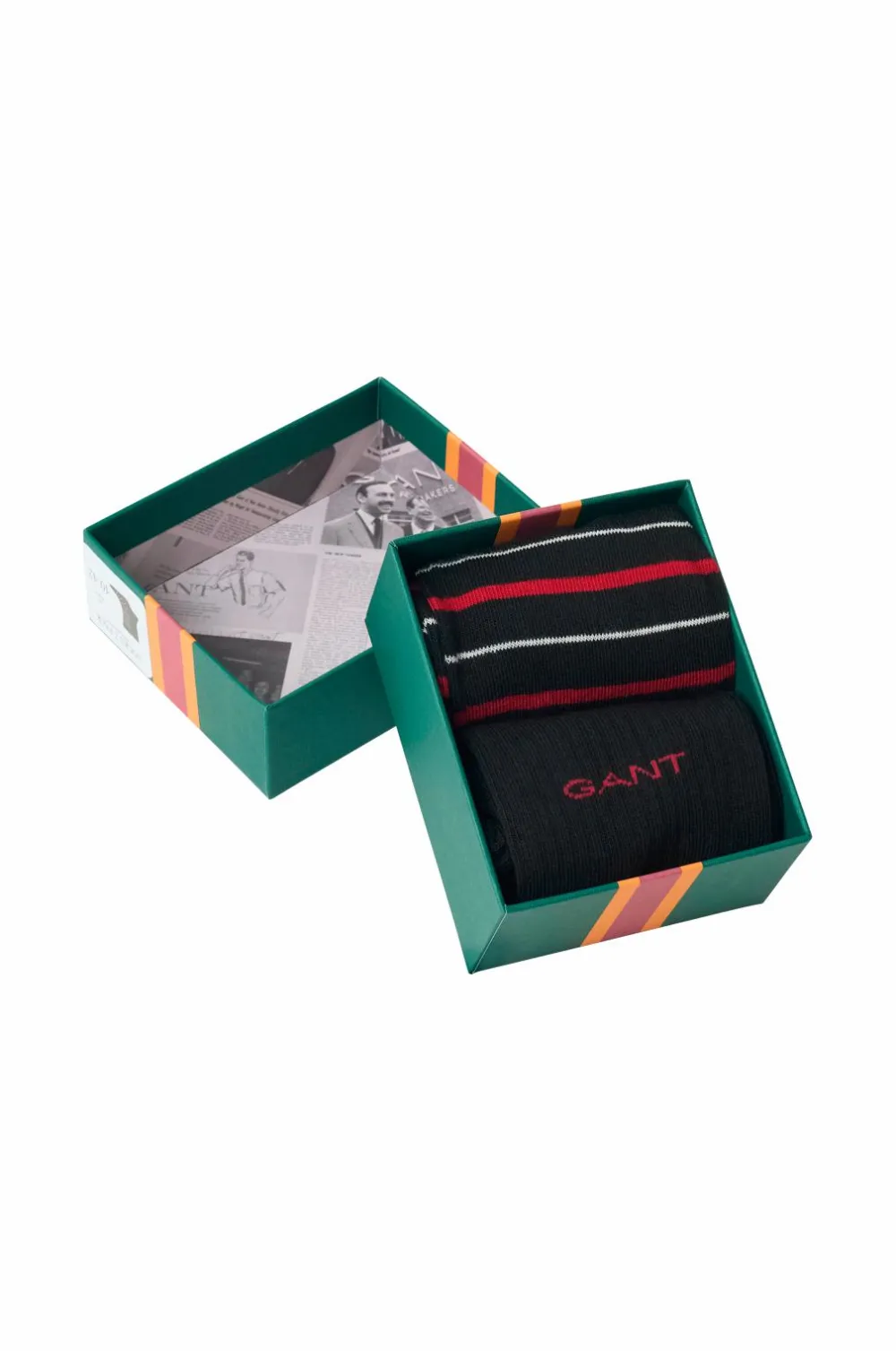 Gant Socks Multi Stripe Socks 2-Pack Gift Box Black Clearance