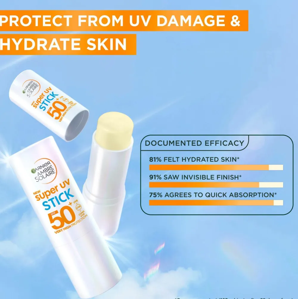 Garnier Solbeskyttelse>Ambre Solaire Super UV Invisible Stick Spf 50 No Color