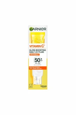 Garnier Vitamin C* Glow-Boosting Daily UV Fluid SPF50+ For Dull Skin Invisible 40 Ml No Color New