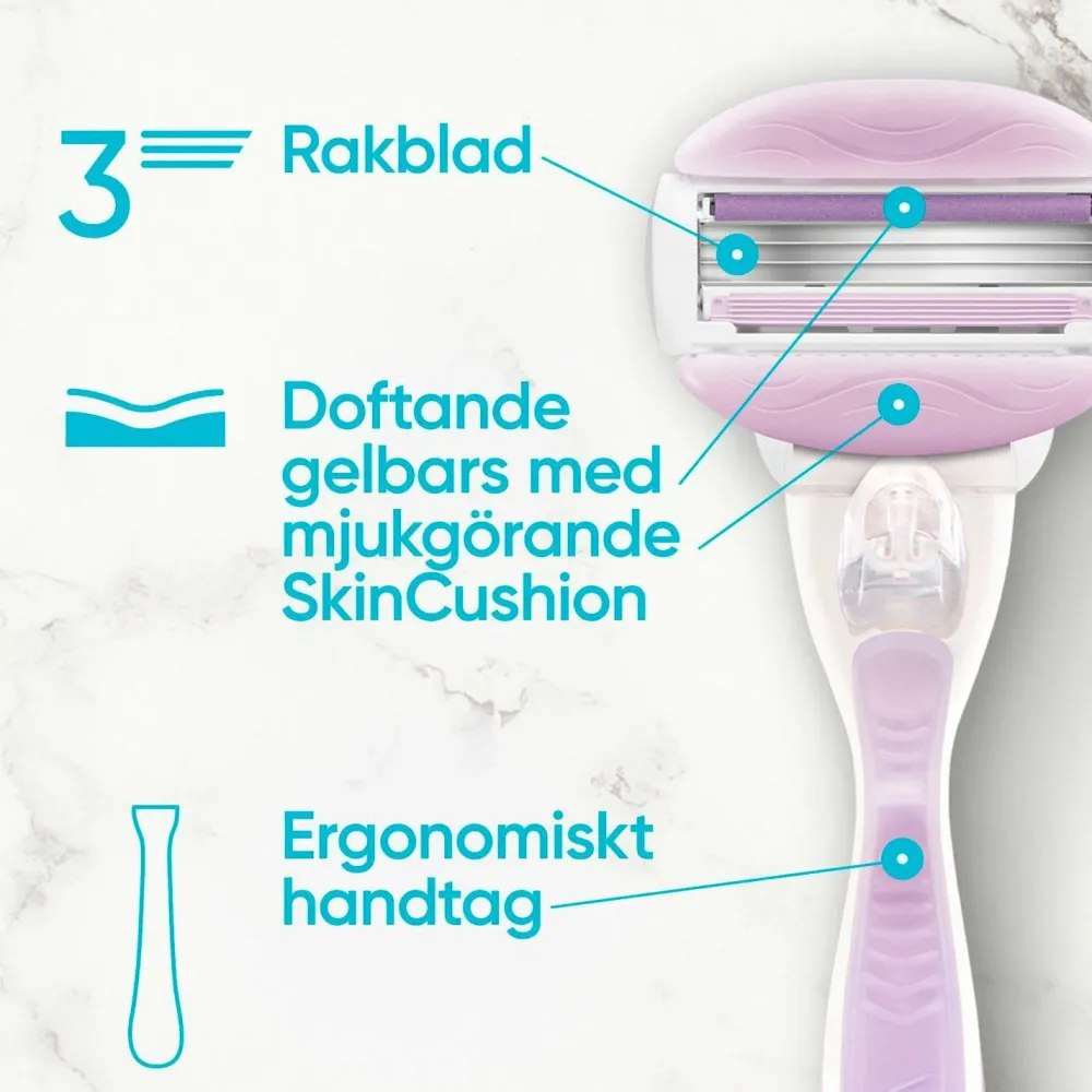Gillette Hårfjerning>Udjævningsplan Comfortglide Breeze + 4 barberblade No color