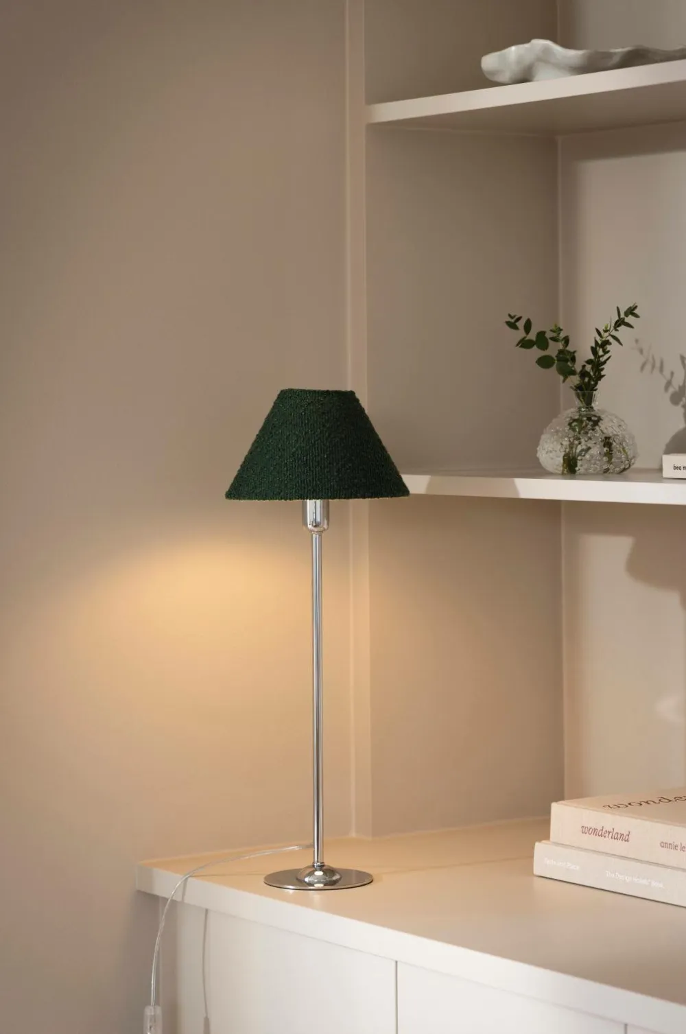 Globen Lighting Lampeskærm Iris 20 Mosgrøn bouclé Clearance