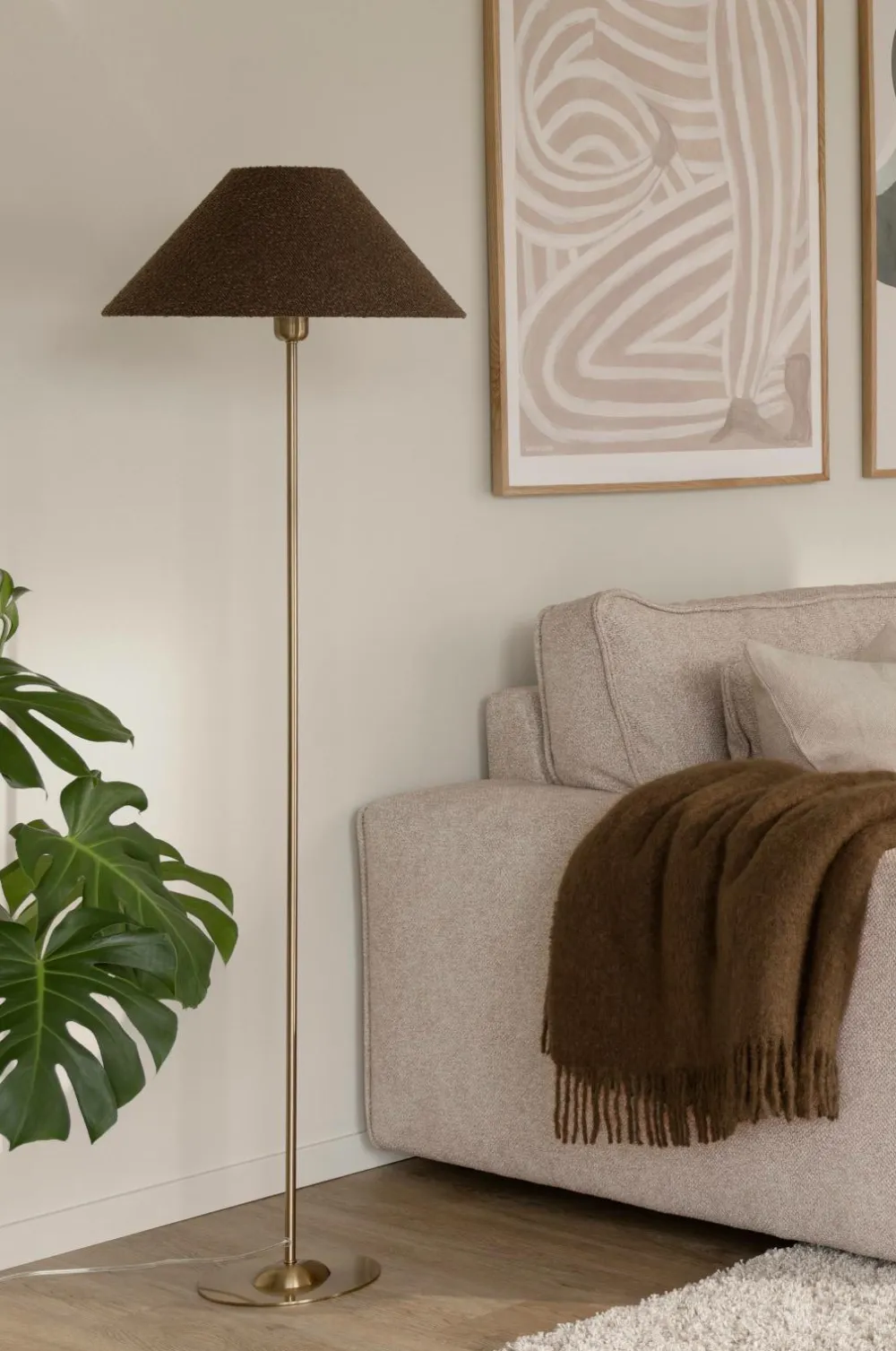 Globen Lighting Lampeskærm Iris 45 Mokka bouclé Outlet