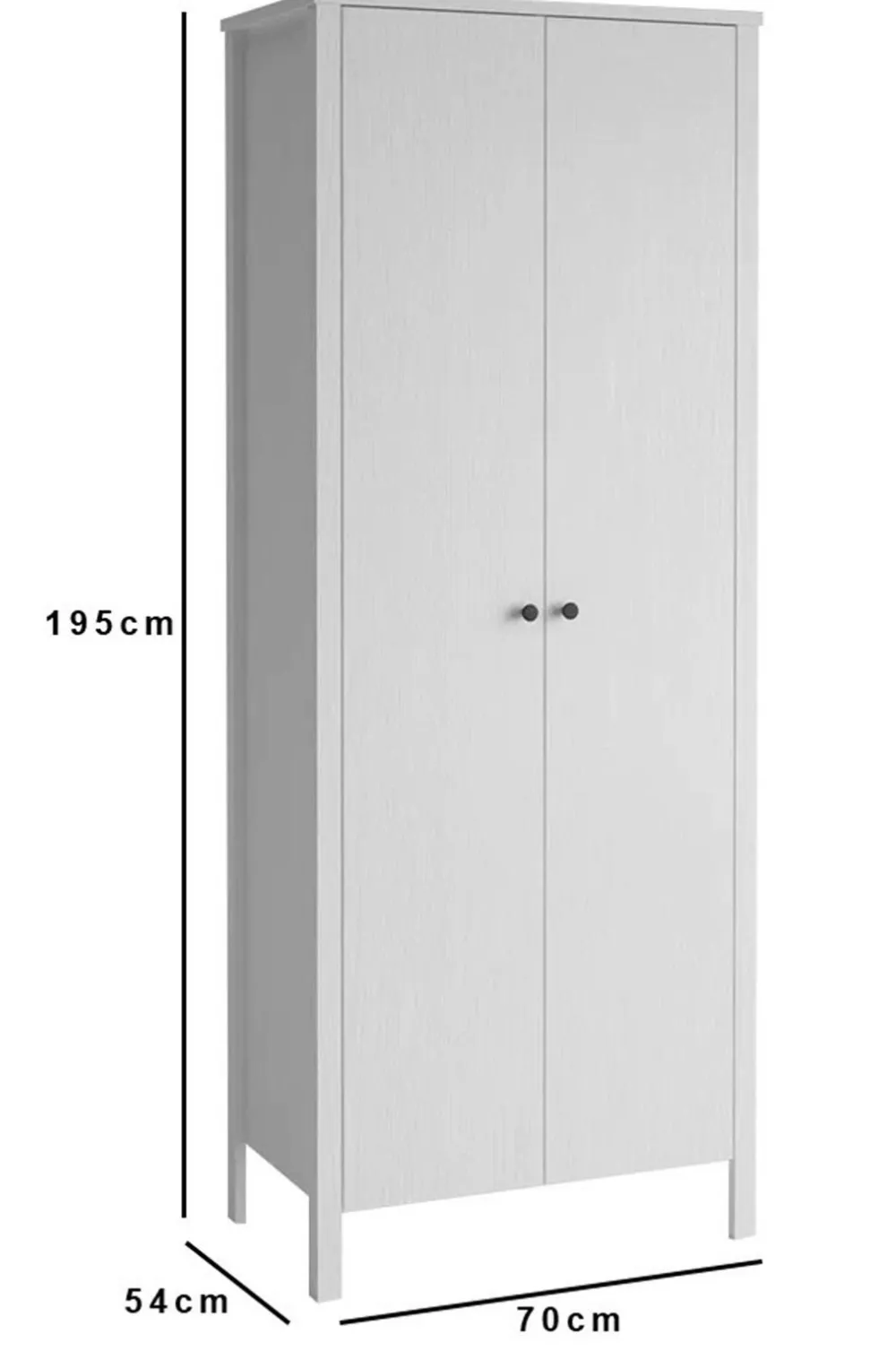 Hanah Home Garderobeskabe>Garderobe Vargas Struktur af hvidt træ