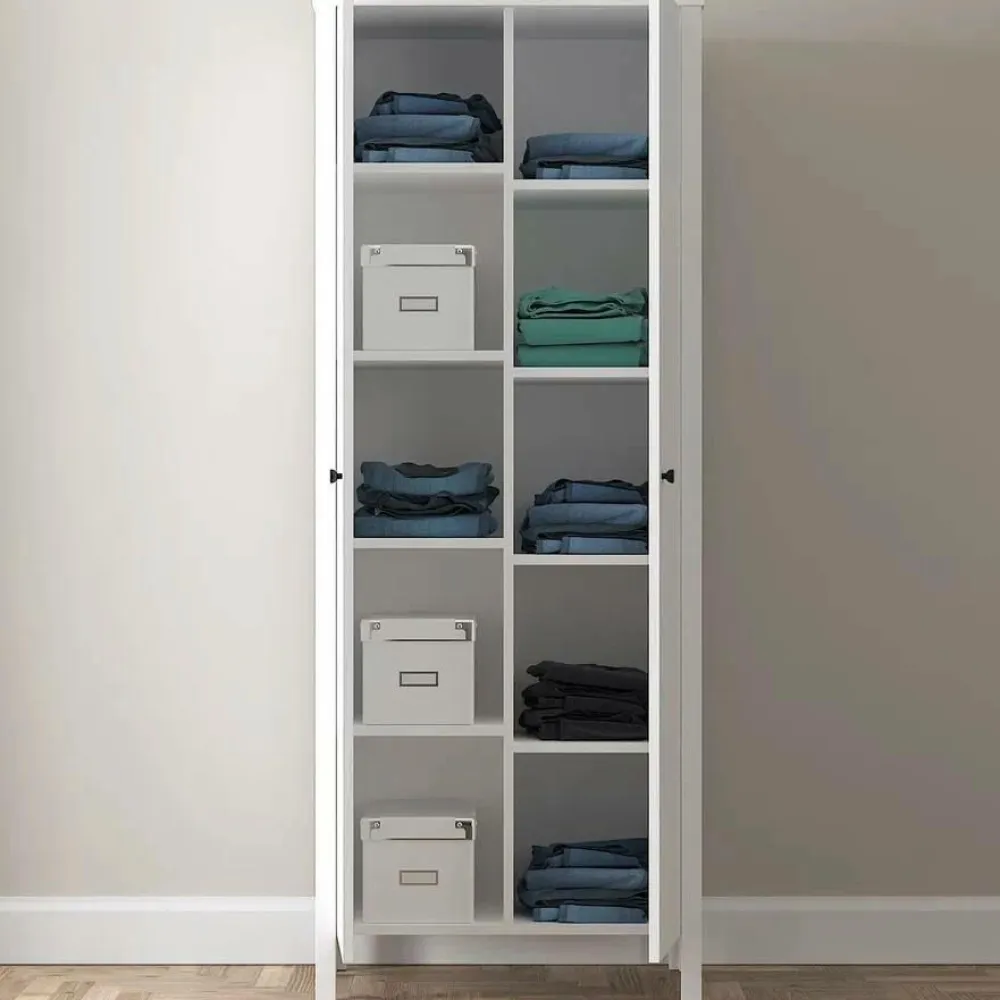 Hanah Home Garderobeskabe>Garderobe Vargas Struktur af hvidt træ