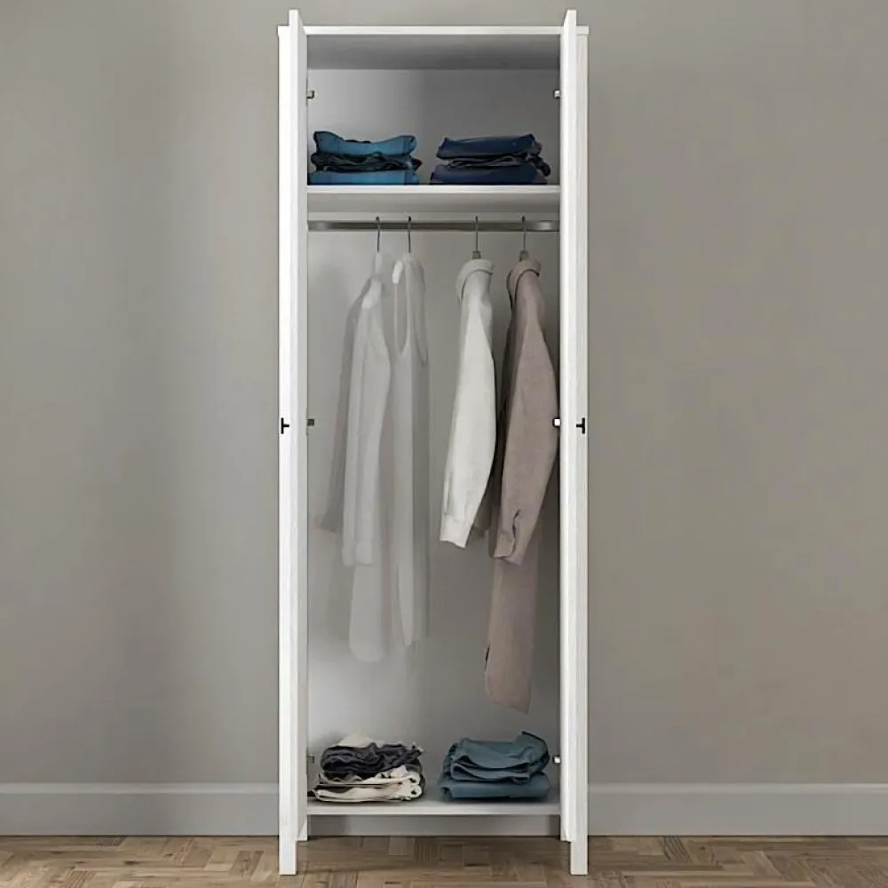 Hanah Home Garderobeskabe>Garderobe Arman Struktur af hvidt træ