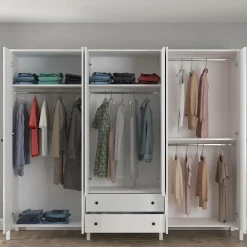 Hanah Home Garderobe Selena Struktur af hvidt træ Hot
