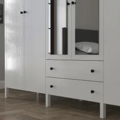 Hanah Home Garderobe Selena Struktur af hvidt træ Hot
