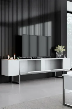 Hanah Home TV-bænk Laurel Hvid/sølv Clearance