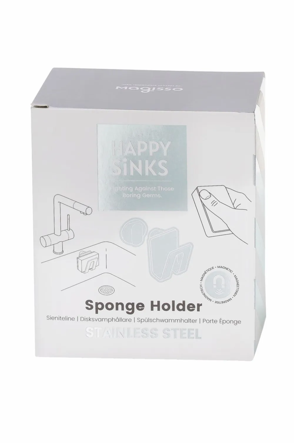 HAPPY SiNKS Holder til køkkensvamp Steel Hot