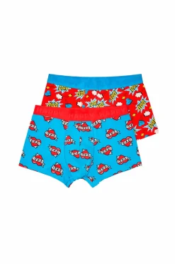 Happy Socks Boksershorts Super Dad Short Boxers Gift Set 2-pak Blue Discount