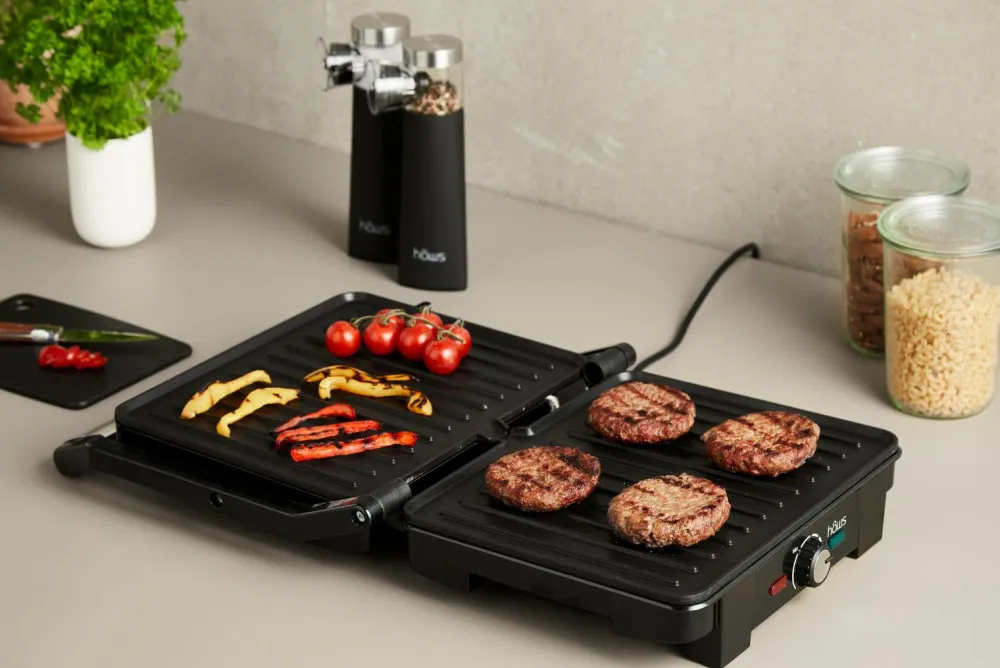 Haws Små Køkkenmaskiner>Hâws CG1600 Falster Bordgrill / Panini-grill 1600W Ilag Sølvfarvet