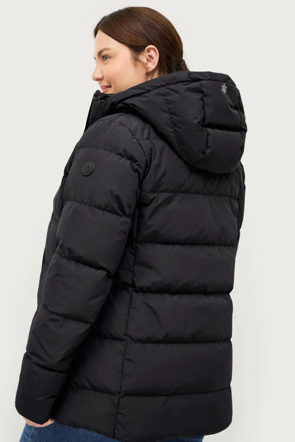 Áhkká Overtøj|Overtøj>Dunjakke Down Jacket w Hood Sort mat sort
