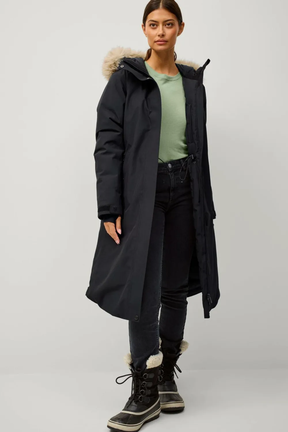 Áhkká Overtøj|Overtøj>Dunparka Down Parka Polar W Sort