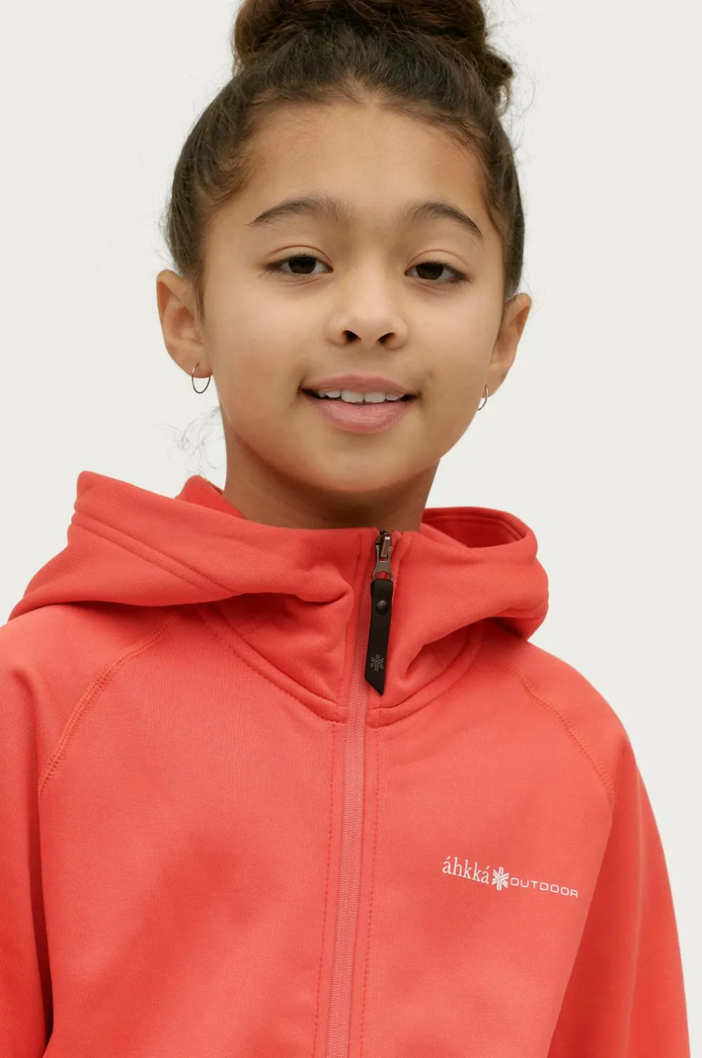 Áhkká Trøjer & Cardigans>Fleecetrøje Powerfleece Jr Mørk koral