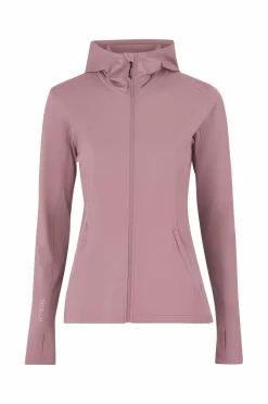 Áhkká Hættetrøje Power Fleece FZ Hoodie Mørkrosa Online