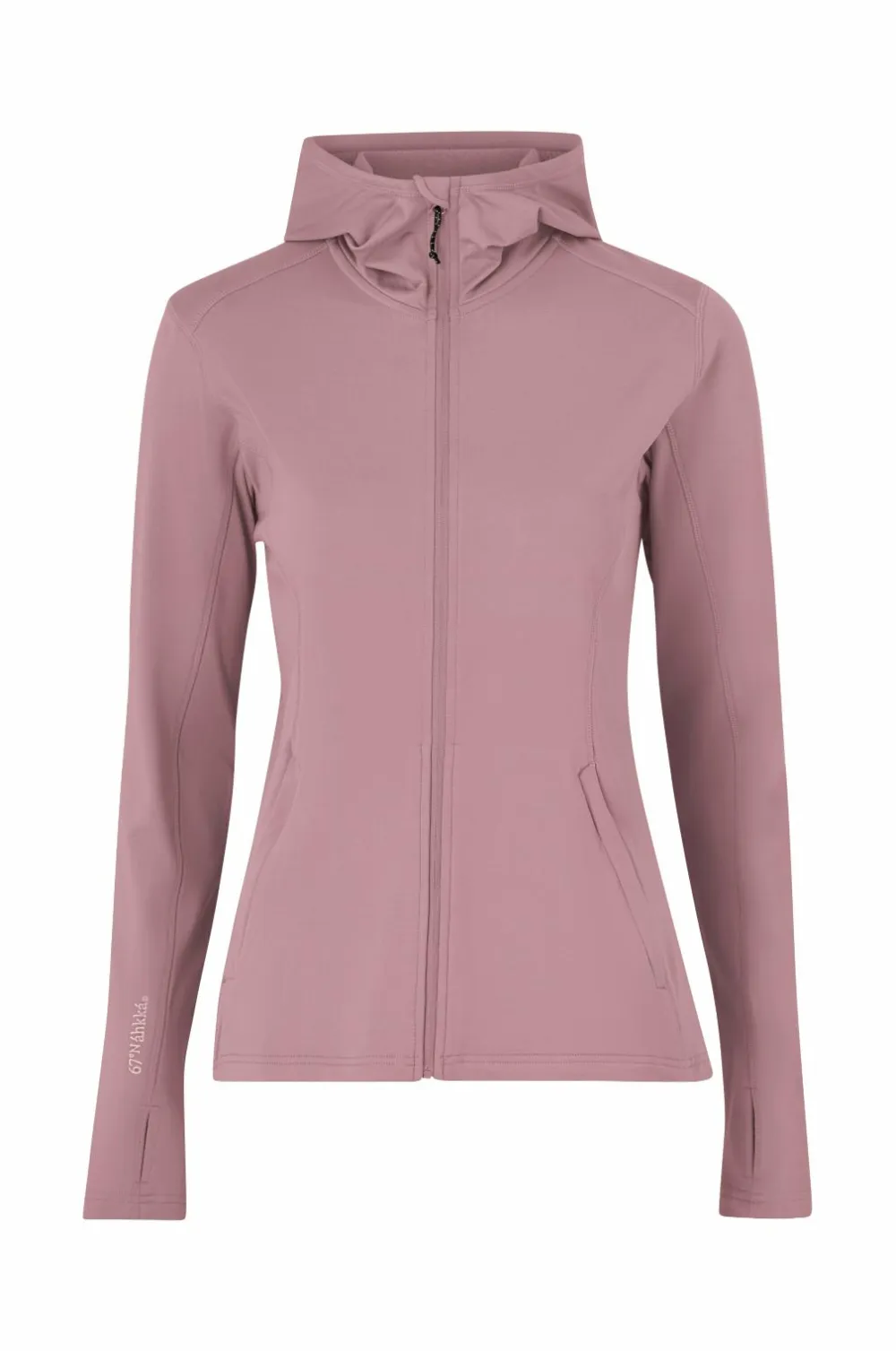 Áhkká Hættetrøje Power Fleece FZ Hoodie Mørkrosa Online