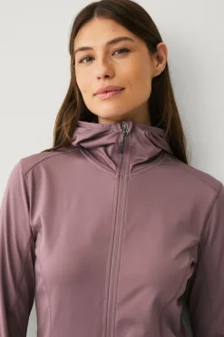 Áhkká Hættetrøje Power Fleece FZ Hoodie Mørkrosa Online