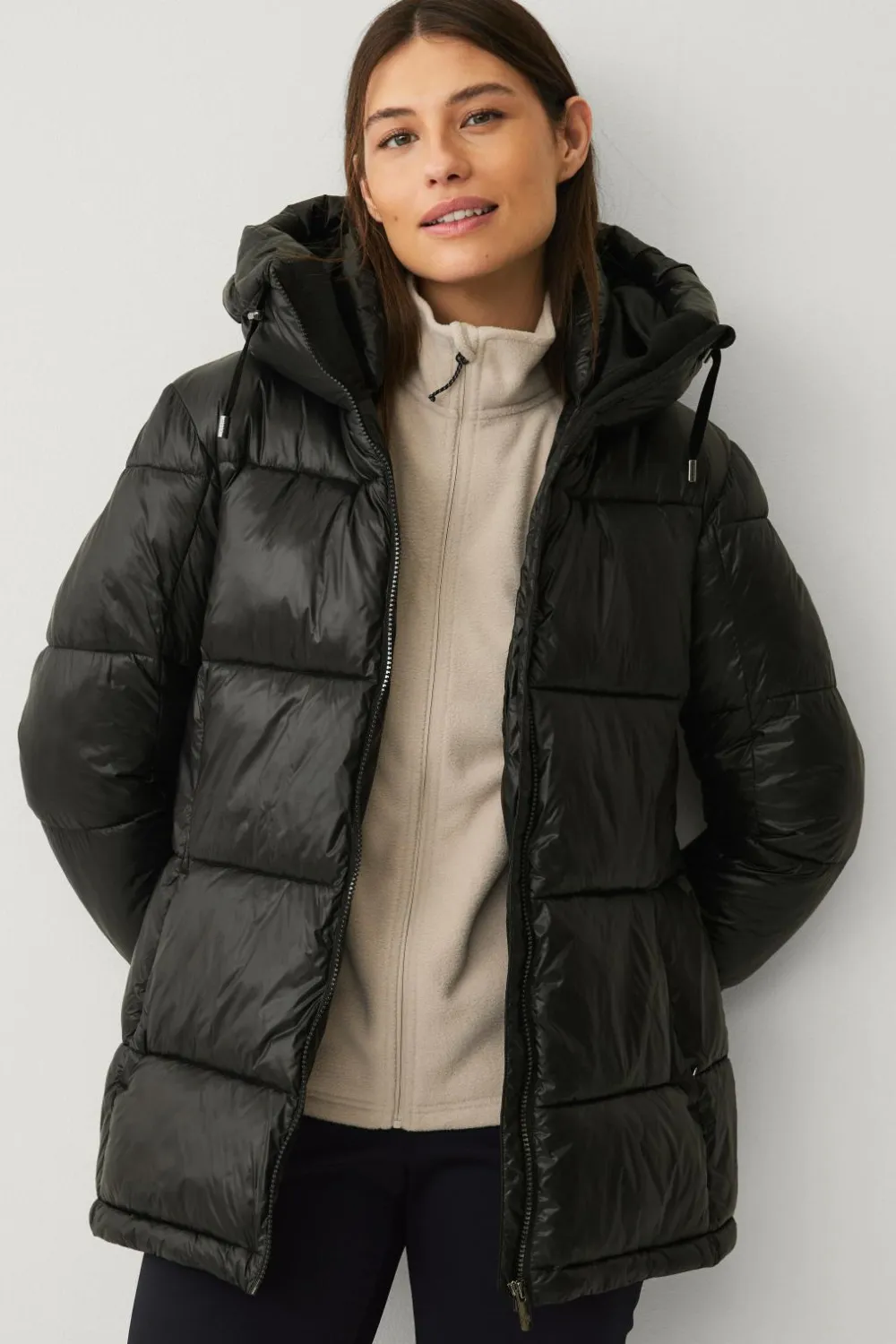 Áhkká Overtøj|Overtøj>Jakke Gold Warm Jacket Shiny Sort