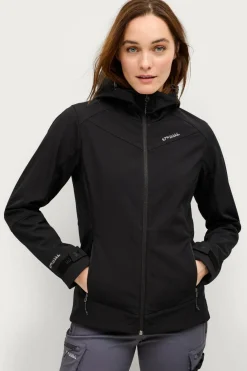 Áhkká Jakker & Frakker>Jakke Softshell Jacket With Hood Sort