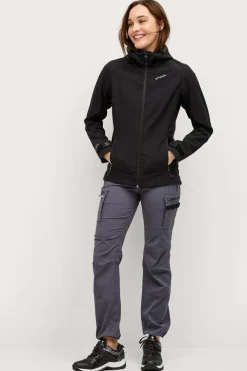 Áhkká Jakker & Frakker>Jakke Softshell Jacket With Hood Sort