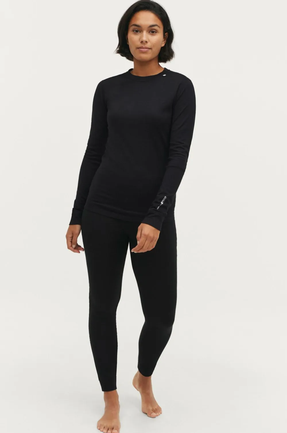 Áhkká Skiundertøj|Skiundertøj>Langærmet undertrøje Merino Wool LS Tee W Black mdf/metal