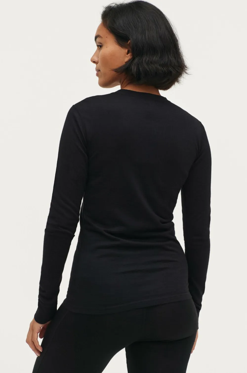 Áhkká Skiundertøj|Skiundertøj>Langærmet undertrøje Merino Wool LS Tee W Black mdf/metal