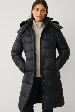 Áhkká Parka Gold Shiny Parka w Detachable Hood Sort Outlet