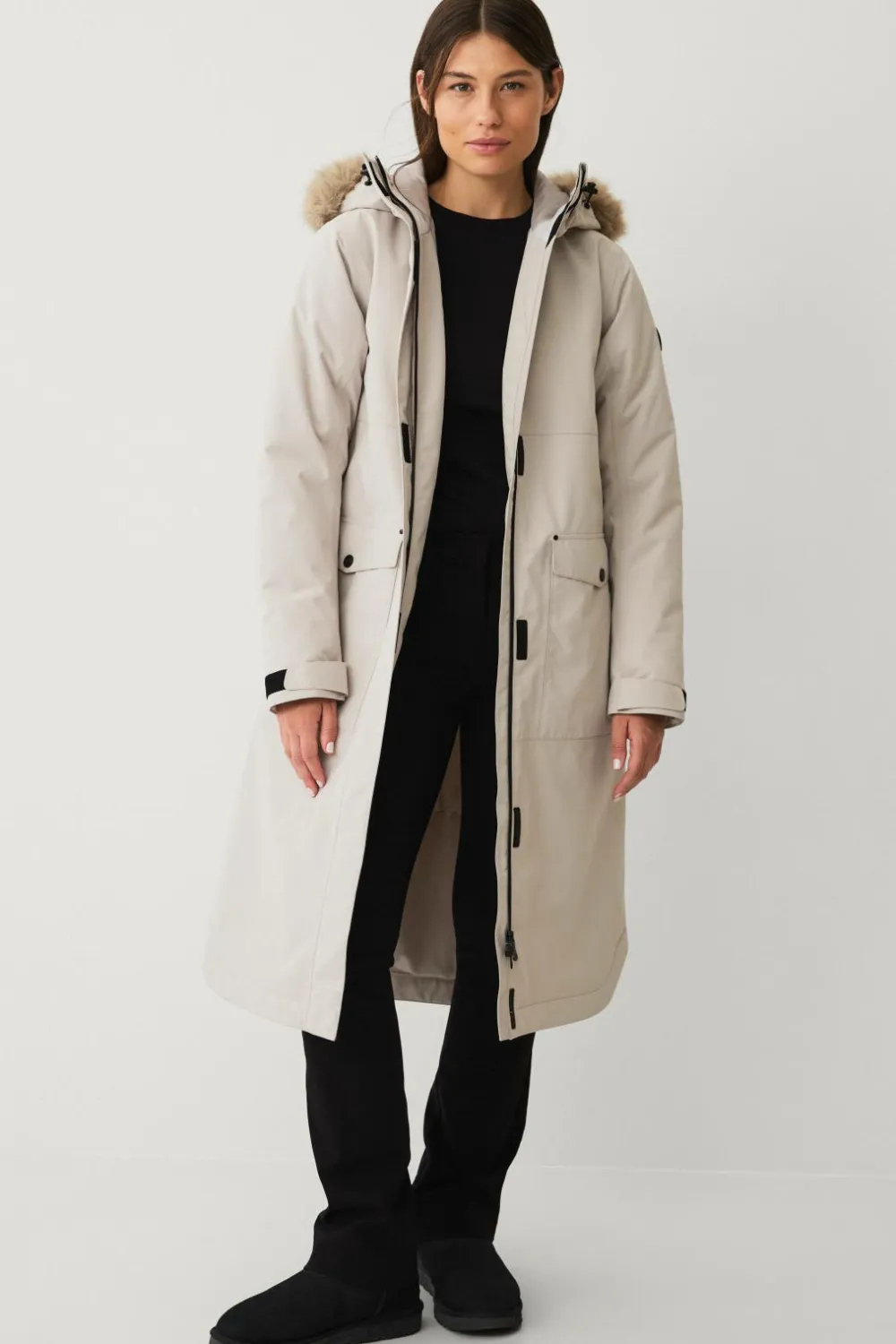 Áhkká Jakker & Frakker>Parka Urban Padded Long Parka W kittbeige