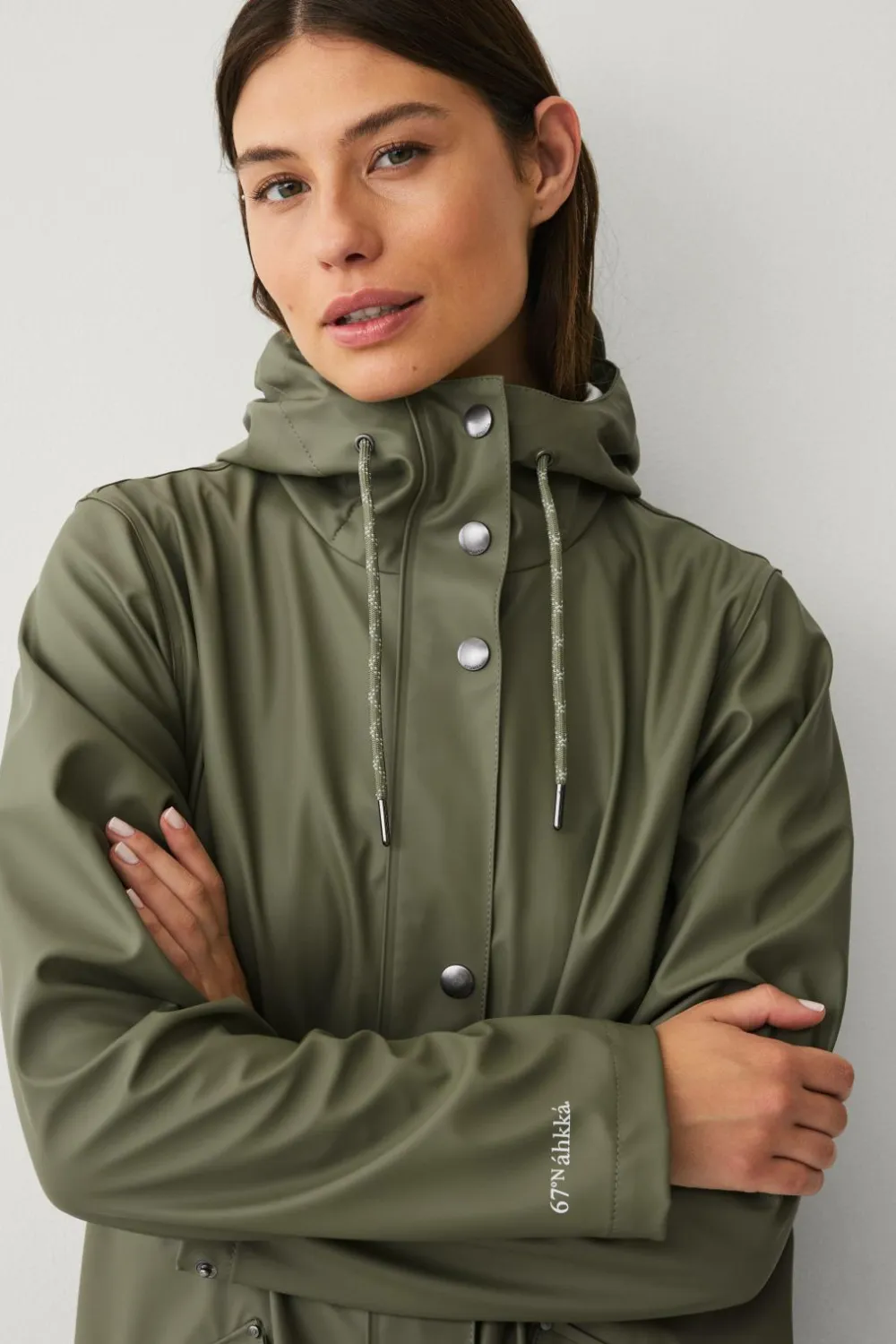 Áhkká Regntøj>Regnjakke PU Parka W Mossgrön