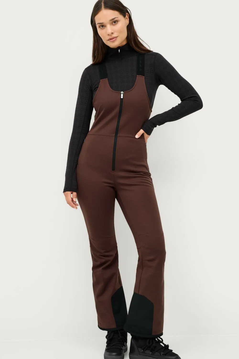 Áhkká Skibukser Gold Softshell Bib Ski Pant Dyb mahogni Discount