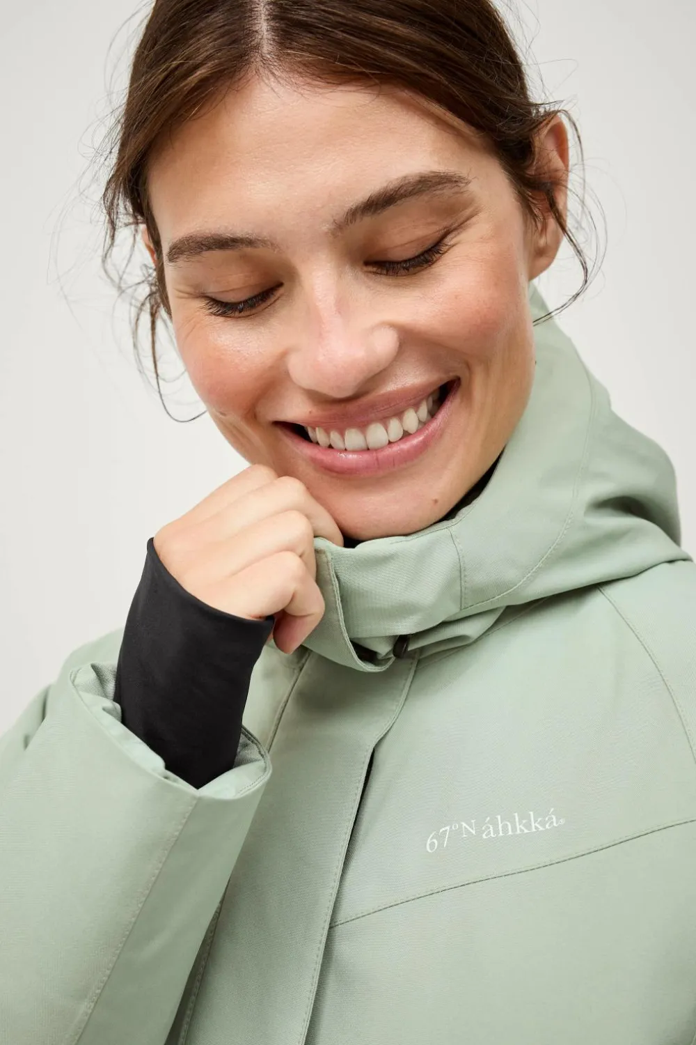 Áhkká Skijakke Outdoor Jacket Padded Grågrøn Clearance