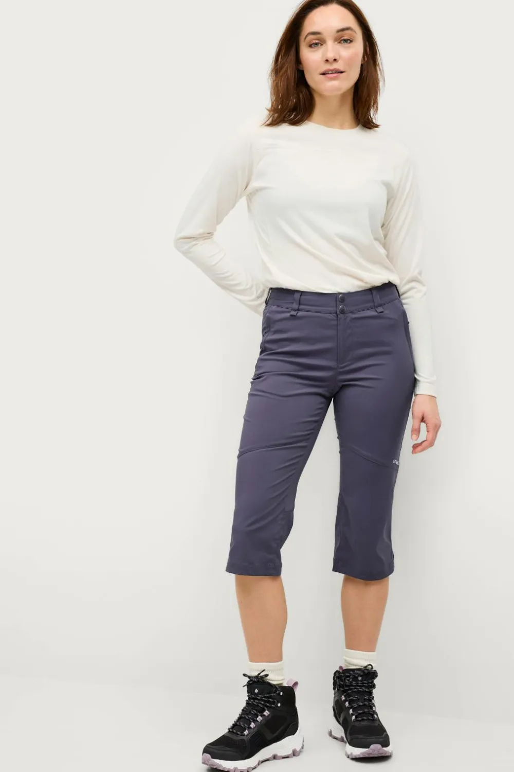 Áhkká Trekkingbukser Lightweight Trekking Capri Mørkegrå Best