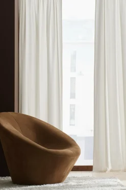&Home Julegardiner|Gardinlængder Med Løbegang>Gardin med løbegang i halvpanama 2-pak Hvid