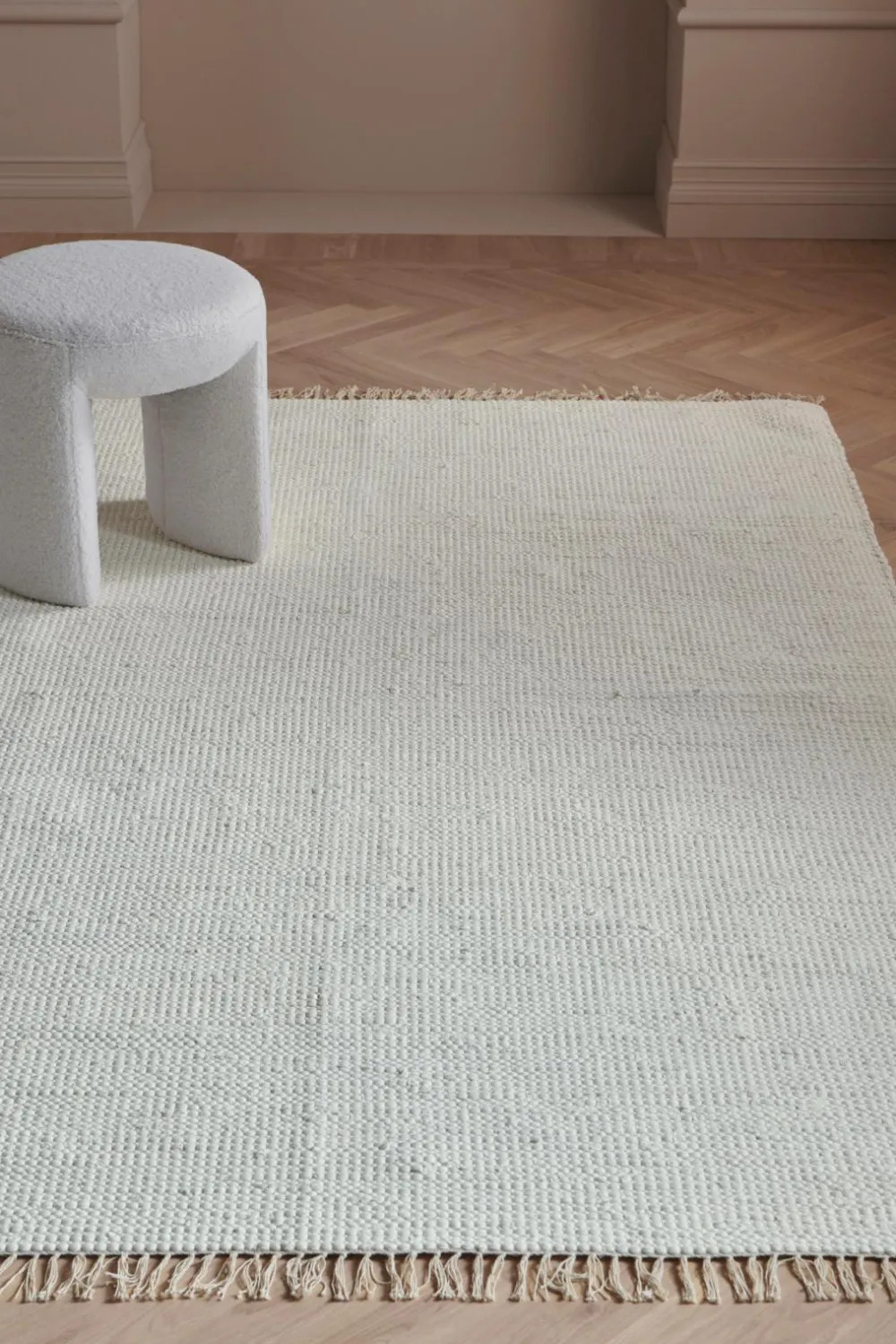 &Home Kludetæppe Ludvika Hvid Discount